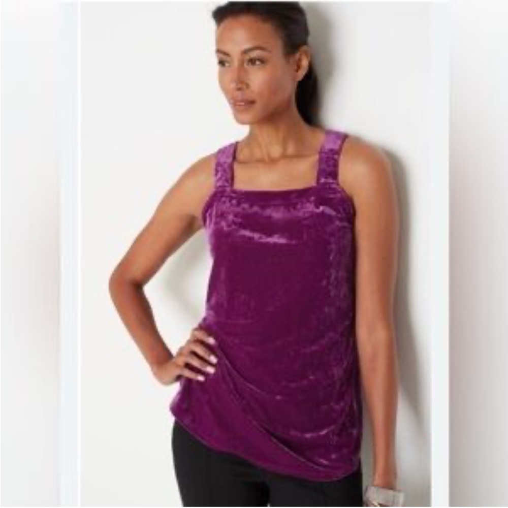 J.Jil Purple Tank Top Velvety Maroon Purple Sz XL New JJill